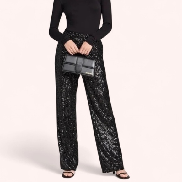Enza Costa Pants - NWOT Stunning Enza Costa Trendy Black Sparkly Sequin Pant SOLD OUT Size 1(Small)